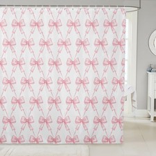 Bow Bath Curtain Boys Girls 72"x72" Pink Girls Bow Shower Curtain for Kids Wo...