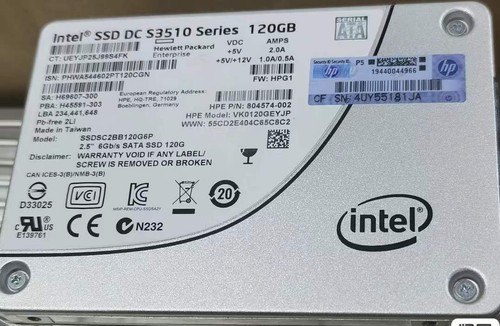 Intel 120GB SSD DC S3510 6Gb/s 2.5" SATA SSDSC2BB120G6P Solid State Drive HPG1 - 第 1/3 張圖片