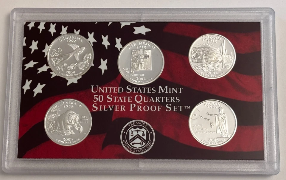 2008 United States Mint 50 State Quarters SILVER Proof Set with OGP & COA - Image 2 of 4