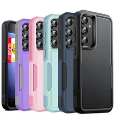 For Samsung Galaxy S24 FE Case Shockproof Heavy Duty Phone Cover +Tempered Glass