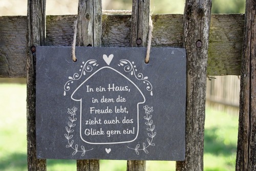 Schiefer-Tafel Schild Deko Eingang Geschenk Einzug Umzug Haustür Türschild Idee - Bild 10 von 13