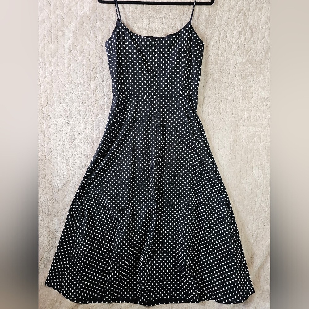 VTG Jessica Howard Polka Dot Midi Dress Womens 12 USA Made Retro Pinup Preppy