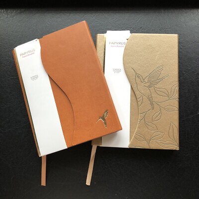 2 Papyrus Tan and Gold 12 Month 2025 Planners/Calendar/Notes  5 X 7 ~ New