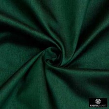 Bottle Green Faux Silk Fabric By The Yard, 42 inches width Green Silk Fabric