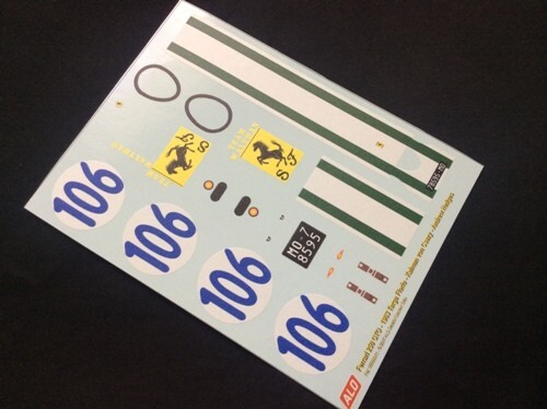 Decals Targa Florio 1963 Ferrari 250 GTO 1:18 pour Atelier Modelisme Miniature