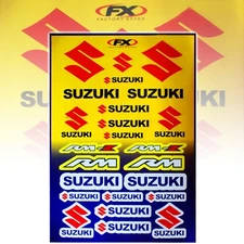 Sponsor Logo Decal Sticker Sheet Motorcycle/Scooter/Dirt Bike/ATV/Helmet Suzuki