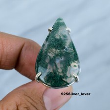 Moss Agate Gemstone 925 Sterling Silver Mother's Day Ring Jewelry AllSize MA-139