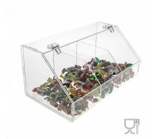 E-056 CG Porta caramelle in plexiglass trasparente a 3 scomparti con sportello