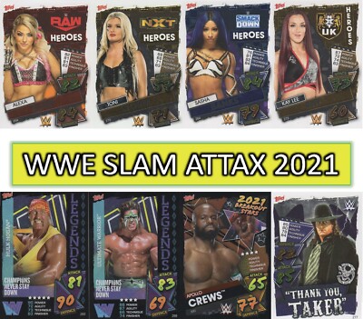  WWE Slam Attax 2021 - RARE, LOGO, HEROES BREAKOUT & PPV Karten #251 bis #348