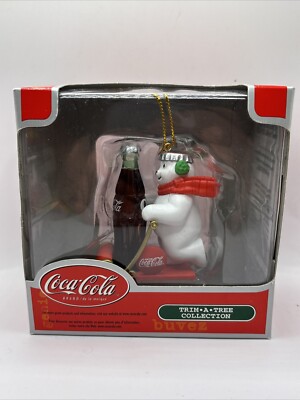 Coca-Cola Trim-A-Tree Collection Ornament ''Polar Bear & Bottle of Coke on Sled''