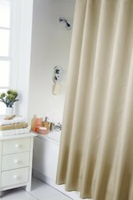 PLAIN SHOWER CURTAIN PANEL WITH MATCHING RINGS FOR POLE 180cm x 180cm MULTI