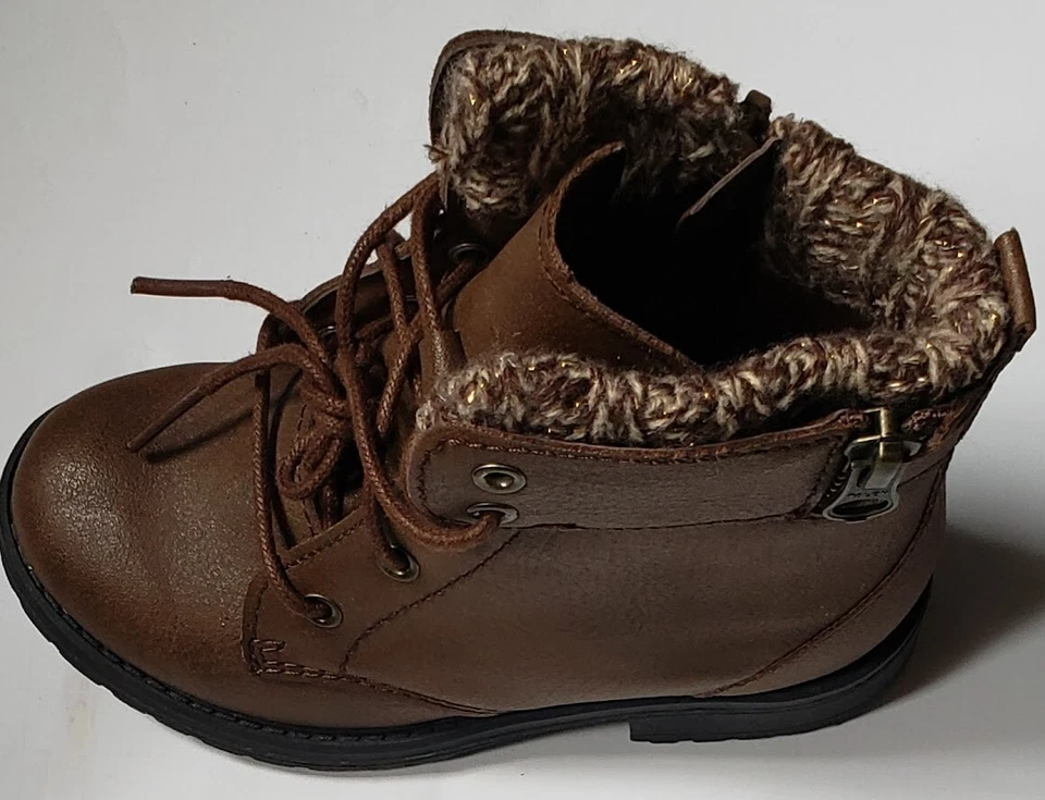 Wonder Nation Girls Brown High Top Boots Side Zip size 6 Daily Winter /Fal NWT. - Image 4 of 4