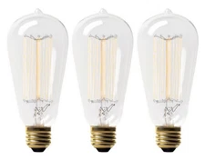 Renwil (3-PACK)  Clear Glass - Retro Steeple Shaped - Vintage Edison Light Bulbs