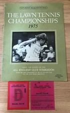 1975 Wimbledon Tennis Program & Ticket/Billie Jean King/Arthur Ashe Champions