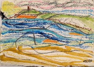 ATELIERAUFLÖSUNG KAP CORNWALL 1 ORIGINAL ACRYLGEMÄLDE NIGEL WASSER A261