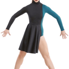Wisseman Balera Dance Costume teal blue dress Make It Rain 10920 Adult medium MA