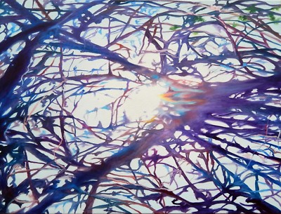 NEU RICHARD FREER ORIGINAL ''Looking Up'' Sunlit Woodland Wood Forest GEMÄLDE