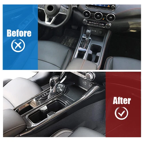 Carbon ABS Console Gear Shift Frame Panel Cover Trim For Nissan Sentra 2020-2023 - Bild 5 von 14