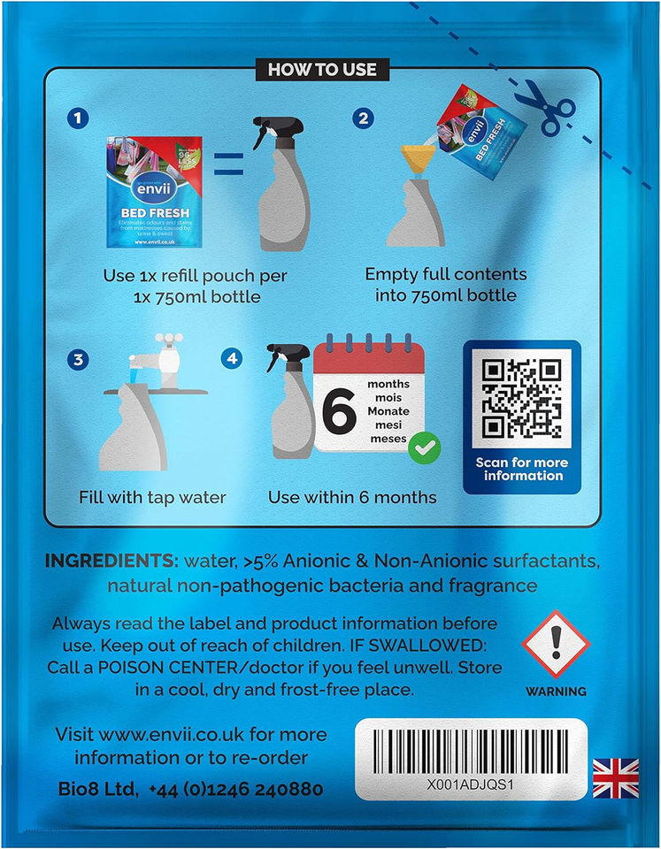 Envii Bed Fresh Refill Mattress and Bedding Deodoriser, Freshener and