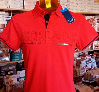 Men's Pole Kisses Hugs with Logo Embroidered Big And Print On Neck Art. BAM2120