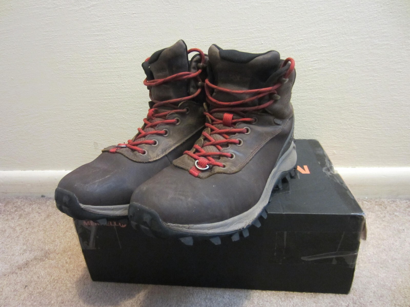 Stivali da trekking invernali uomo 10 Merrell Thermo Kiruna in pelle marrone