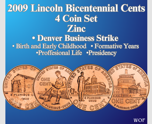 2009 P, D Bankroll sets of all Four 2009 Commerative Issue Cents Uncirculated at 's Collectible Coins Store