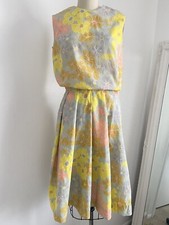 Vintage 60s Evan Picone 2 Piece Set Top  Skirt Dress Pastel Floral 24" Waist