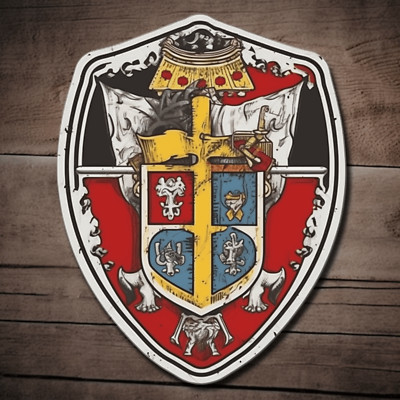 Medieval Crest Sticker, Crest Decal Sticker, Decal for Car Truck Window Bumper