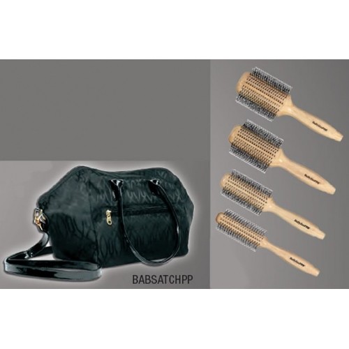 BABSATCHPP BABYLISS SATCHEL 4 WOOD BRUSHES WITH CARRYING BAG