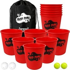 Juegoal Yard Pong Outdoor Giant Yard Games Pong Game Set with Durable Buckets...