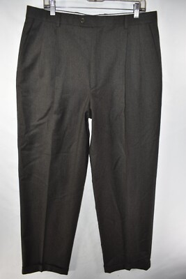 Zanella Austin Pleated Cuffed Wool Dress Pants Mens Size 36 (Meas. 36x32)