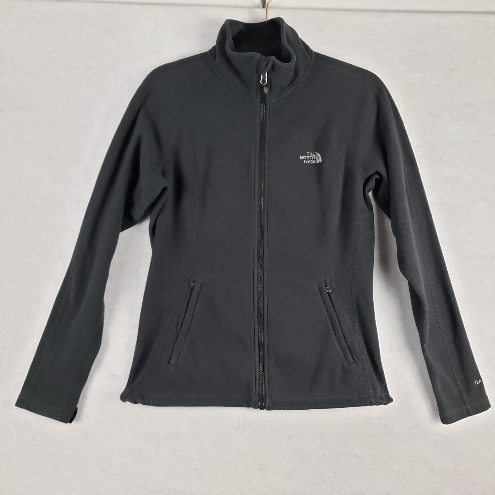 The North Face Women's M Full Zip Fleece Sweatshirt Jacket Solid Black Classic