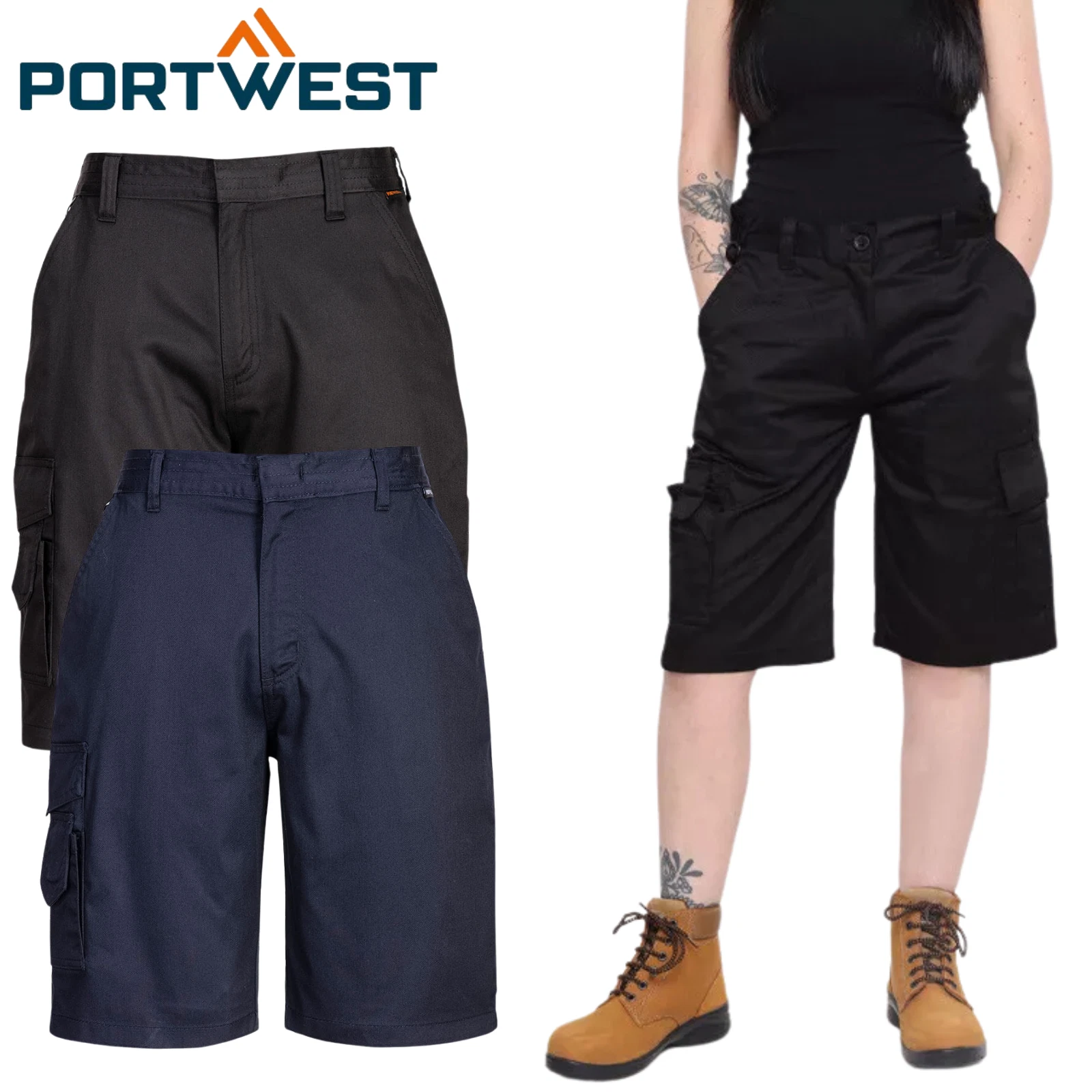 Portwest Women's Ladies Cargo Combat Work Shorts Twin-stitched Activewear Shorts
Opens in a new wind