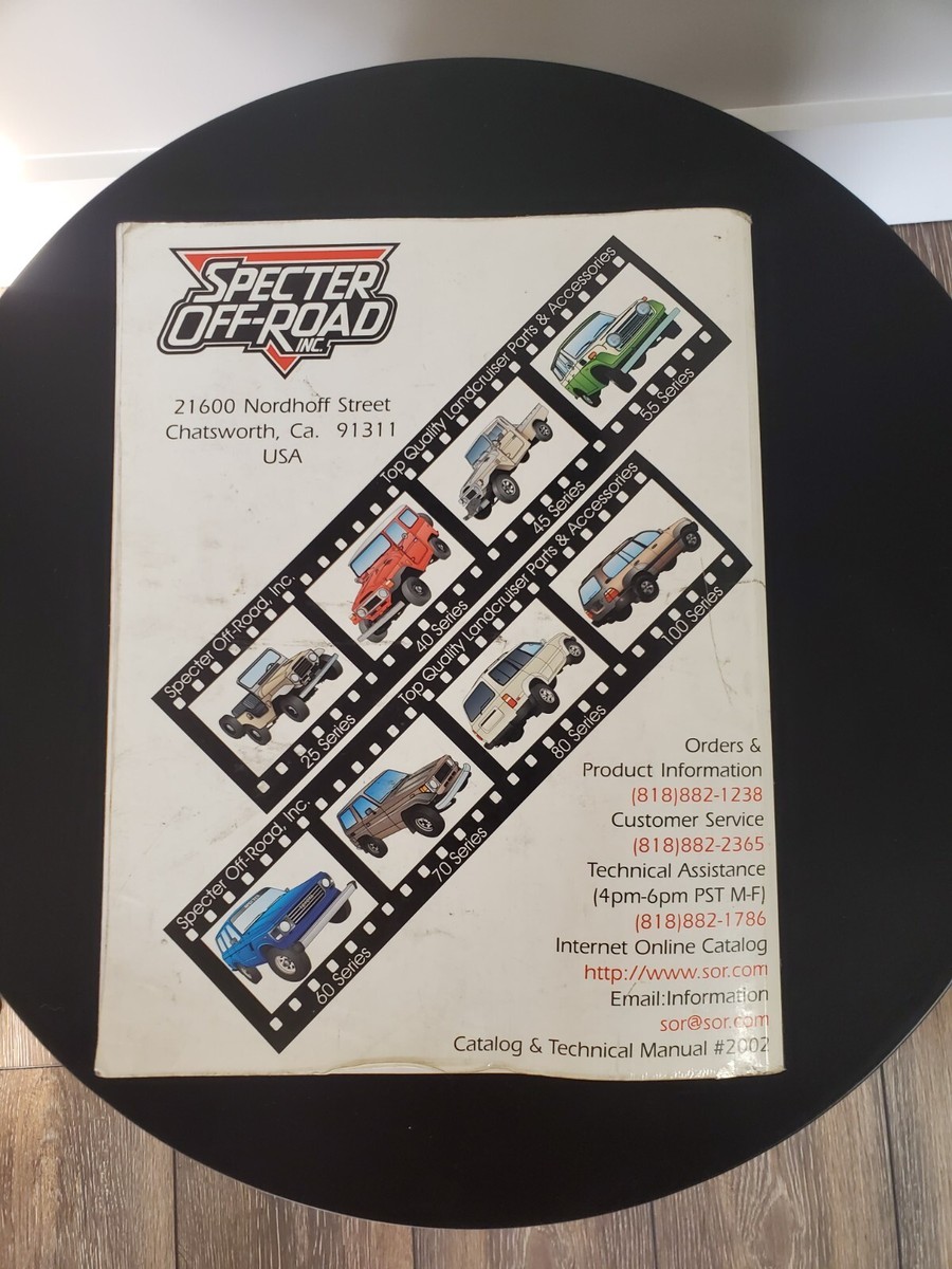 SPECTER OFF ROAD 2002 LAND CRUISER PARTS AND ACCESSORIES CATALOG
