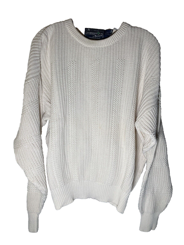 Woodstock by Bernard Sweater 100% Cotton Cable Knit Sweater Men's XL - Picture 2 of 7