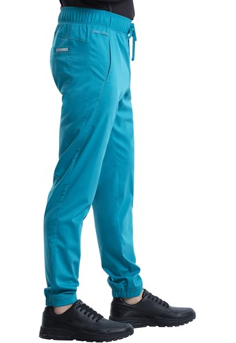 Cherokee Workwear Scrubs Men Tall Natural Rise Jogger WW012T TLB Teal Free Ship - 第 4/5 張圖片
