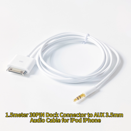 For iPod Dock Connector to 3.5mm Stereo Input Adapter Plug 1.5meter for iphone 4 - Video 1 of 1