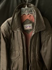 Vintage Brown Leather Bomber Jacket