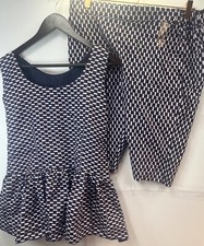 African Round Floral Multicolor Ankara 3pc Print Top  1 Skinny Pants, Capri L