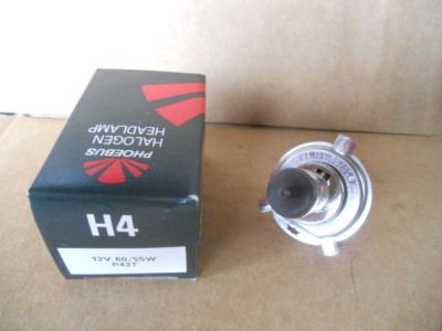 NOS Phoebus Halogen Motorcycle HeadLight Head Light Bulb H4 12V 60/55W P43T