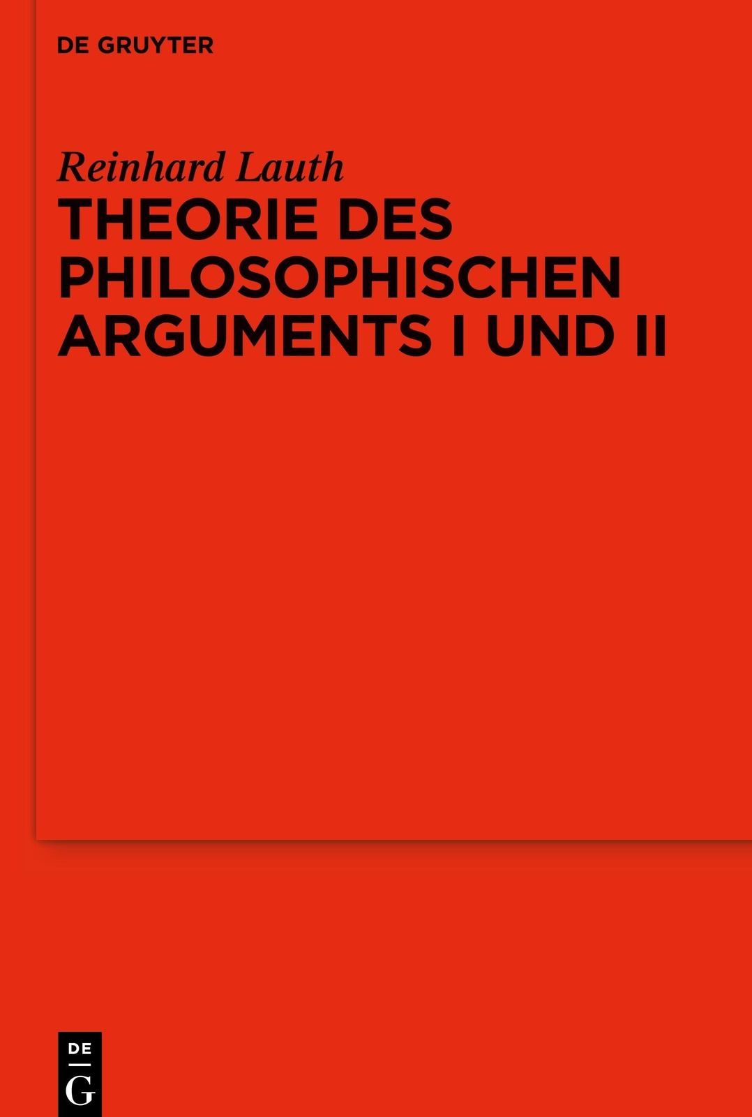 Thumbnail - Theorie Des Philosophischen Arguments I Und Ii, Reinhard Lauth
