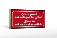 Holzschild Spruch 27X10 Cm Sex Ist Gesund VerläNgert Leben Schild Wooden Sign