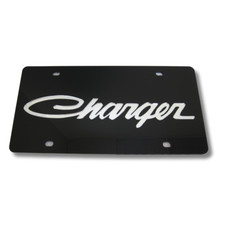 Dodge Charger Mirror Inlaid Design Matte Black License Plate Official Licensed