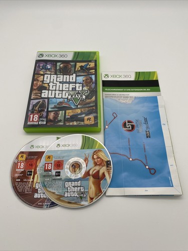 Jeu GTA V Grand Theft Auto 5 Xbox 360 - Version PAL VF Avec Notice Et Carte - Très Bon état