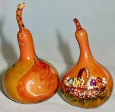 Miniature GOURDS Hand Painted  Signed 2 1/2"  OOAK