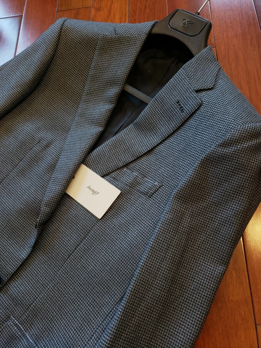 Brioni Giacca Colosseo Gray and Black Puppy Tooth Sports Jacket