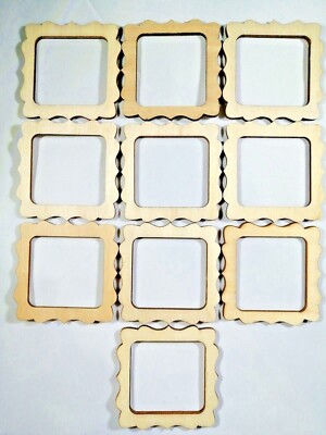 10 quadratische, ovale, längliche, runde Holz Bilderrahmen Mischtechnik Handwerk Kunst Grunge