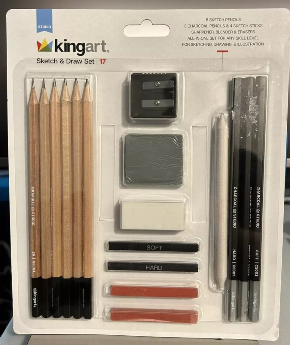 Sketch and Drawing Art Pencil Kit - 17 Piece Set