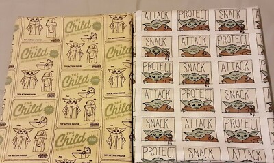 STAR WARS MANDALORIAN SNACK ATTACK PROTECT AND THE CHILD COTTON FABRIC (2 YARDS)