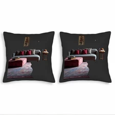 Set of 2 18x18in Throw Pillow Covers - Cozy Modern Design 